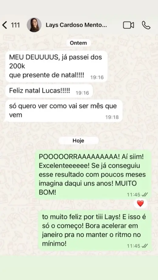 Print de resultado de Lays Cardoso